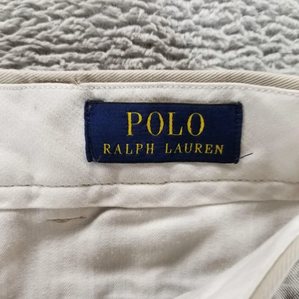 Polo Ralph Lauren Pants‎ Mens 36x30 Beige Pleated Chino Classic Baggy Trousers